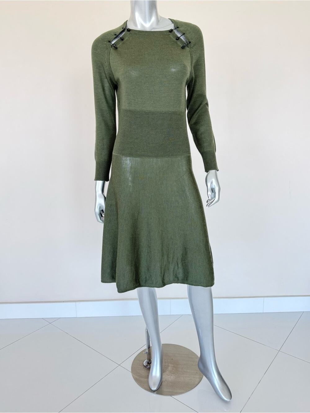 McQ by Alexander McQueen wool green dress size 46IT or 10US Retail 960$